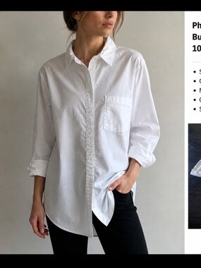 Philosophy White Collared Button-Down Shirt